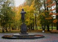 Monument to the Russian poet Gavriil Derzhavin of the 18th century in Petrozavodsk, Russia