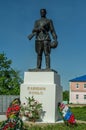 Monument to Russian soldiers who died in World War II, in the Kaluga region in Russia.