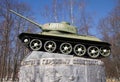 Monument to the Russian T-34 tank in Yartsevo