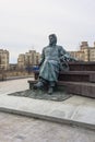 Monument to russian writer Anton Chekhov in front of Medical research and educational center of Moscow state University.