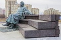 Monument to russian writer Anton Chekhov in front of Medical research and educational center of Moscow state University.