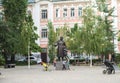 Monument to S.Ya Marshak on Karl Marx Street. Voronezh city. Royalty Free Stock Photo