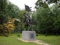 The monument to Saint Prince of Moscow Dmitry Donskoy on the site of the first Moscow cadet corps.