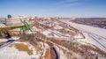 Monument to Salavat Yulaev in Ufa at winter aerial view Royalty Free Stock Photo