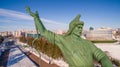 Monument to Salavat Yulaev in Ufa at winter aerial view Royalty Free Stock Photo