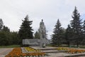 Monument to Semyon Ivanovich Dezhnev in the summer morning in Veliky Ustyug, Vologda region