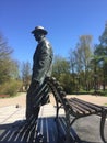 Monument to Sergei Rachmaninoff, Kremlin Park, music sounds, Veliky Novgorod, composer, world famous Royalty Free Stock Photo