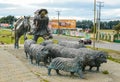 A monument to the sheep herder Monumento al Ovejero in Punta Arenas, Chile.