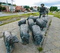 A monument to the sheep herder Monumento al Ovejero in Punta Arenas, Chile.