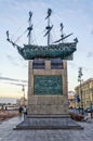 The Monument to the ship of the line Poltava at the Voskresenskaya embankment.