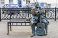 Monument to the singer Mikhail Krug on Radishchev Boulevard. Russia, Tver, July 30, 2020