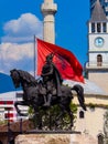 Monument to Skanderbeg in the center of Tirana, Albania