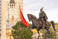 Monument to Skanderbeg in Scanderbeg Square in Tirana center