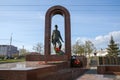 Monument to soldiers-internationalists stands on the Igarskaya Street of the Krasnoyarsk city.