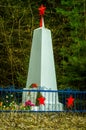 The monument to soldiers who died in World War 2 in Iznoskovsky district, Kaluga region in Russia.