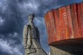 Monument to soviet realist writer Nikolai Ostrovsky in Shepetivka, Ukraine