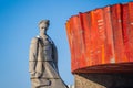 Monument to soviet realist writer Nikolai Ostrovsky in Shepetivka, Ukraine