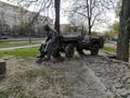 Monument to Soviet soldiers motorists in Kyiv Royalty Free Stock Photo