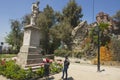 Monument to the 1st Royal Governor of Chile and founder of Santiago city don Pedro de Valdivia in Santiago, Chile.