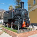 Monument to steam locomotive in Catania