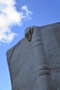 Monument to a student by Moscow State University. Detail - a leg in a shoe