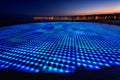 Monument to the sun or Greeting to the sun Pozdrav suncu, a circle from glass solar plates in Zadar at night, Croatia Royalty Free Stock Photo