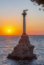 Monument to Sunken Ships in Sevastopol at sunset, Crimea peninsula