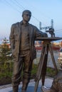 Monument to surveyors-prospectors at the Lower Quay of the Angara