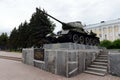 The monument to the T-34 tank in the Nizhny Novgorod Kremlin.