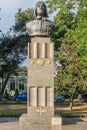 Monument to twice hero Of the Soviet Union, Lieutenant General of aviation Savitsky E. Ya Royalty Free Stock Photo