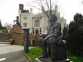 Monument to Tytus Dzialynski in front of the entrance to the castle in Kornik, Poland