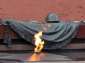 Monument to the Unknown Soldier, Eternal Flame, near the Kremlin wall, Alexander Garden, Moscow.