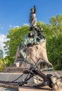 Monument to vice-admiral Makarov in Kronstadt, Russia Royalty Free Stock Photo