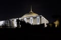 Monument to the victims of Nazy concentration camps Tragedy of Nations and building of the Central Museum of Great Patriotic War. Royalty Free Stock Photo