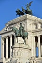 Monument to Victor Emmanuel II, Altair of the Fatherland, Equestrian statue to Victor Emmanuel II, Rome Italy Royalty Free Stock Photo