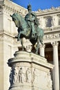 Monument to Victor Emmanuel II, Altair of the Fatherland, Equestrian statue to Victor Emmanuel II, Rome Italy Royalty Free Stock Photo