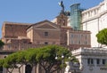 Monument to Victor Emmanuel II or Vittoriano, Rome, Italy. It is landmark of Rome. Beautiful view of Memorial of Royalty Free Stock Photo