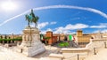 Monument to Victor Emmanuel and Venice Square or Piazza Venezia, Rome, Italy Royalty Free Stock Photo