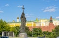 Monument to Vladimir the Great with Kremlin walls and towers at background, Moscow, Russia Royalty Free Stock Photo