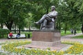 Monument to Vladimir Lenin and a flower bed 5.07.2017