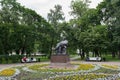 Monument to Vladimir Lenin and a flower bed 5.07.2017