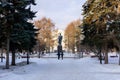 Monument to Vladimir Lenin in the park near the opera house in Perm, Russia Royalty Free Stock Photo