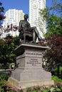 Monument to William H. Seward, the US statesman of 19th century, in Madison Square Park, New York, NY, USA