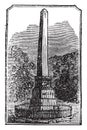 Monument to Wolfe and Montcalm,vintage illustration