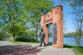 Monument to the working plant them. Voskova on the lake. Sestroretsk, Russia