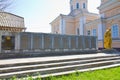 Monument to WW2 unknown soldier in village Kynashiv, Ukraine, list of victims of war, clear blue sky spring morning Royalty Free Stock Photo