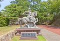 Monument to Yuki Hideyasu in Fukui Castle, Japan