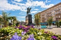 Monument to Yuri Dolgoruky in the square in front of the building of the Government of Moscow