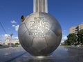 Monument to Yuri Gagarin, the first person to travel in space. It is located at Leninsky Prospekt in Moscow, Russia Royalty Free Stock Photo