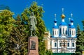 Monument to Zoya Kosmodemyanskaya and Kazan Monastery in Tambov, Russia